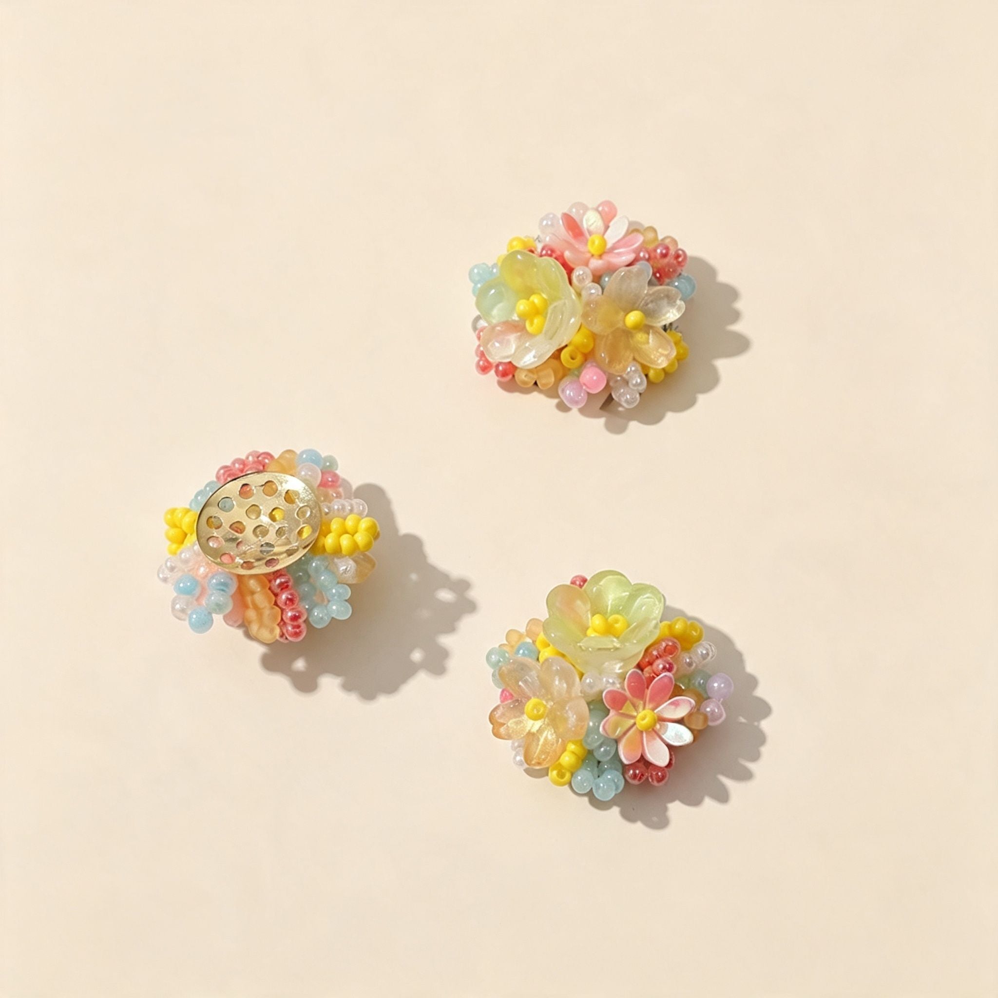Handmade 3D Layered Resin Flower Charm | DIY Keychain Bag Charm Phone Strap Accessory Pastel