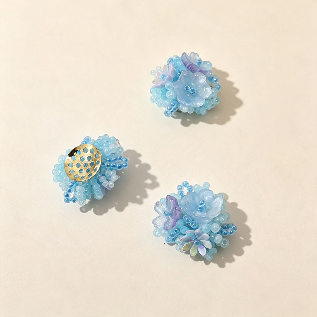 Handmade 3D Layered Resin Flower Charm | DIY Keychain Bag Charm Phone Strap Accessory Pastel
