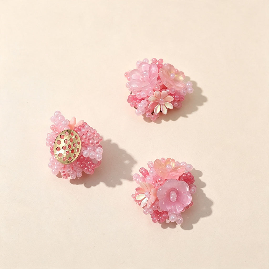 Handmade 3D Layered Resin Flower Charm | DIY Keychain Bag Charm Phone Strap Accessory Pastel