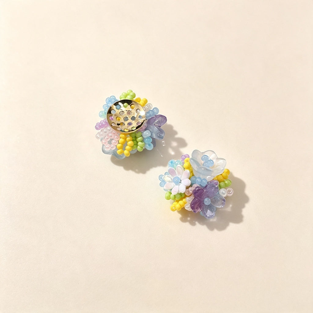 Handmade 3D Layered Resin Flower Charm | DIY Keychain Bag Charm Phone Strap Accessory Pastel