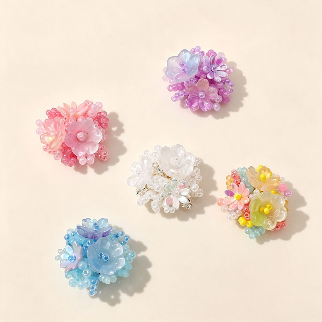 Handmade 3D Layered Resin Flower Charm | DIY Keychain Bag Charm Phone Strap Accessory Pastel
