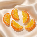 Handmade 3D Beaded Orange Slice Charm | DIY Keychain Necklace Earring Pendant Kawaii Fruit Accessory