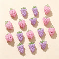 Handmade 3D Beaded Grape Cluster Charm | DIY Keychain Necklace Earring Pendant Pink Purple