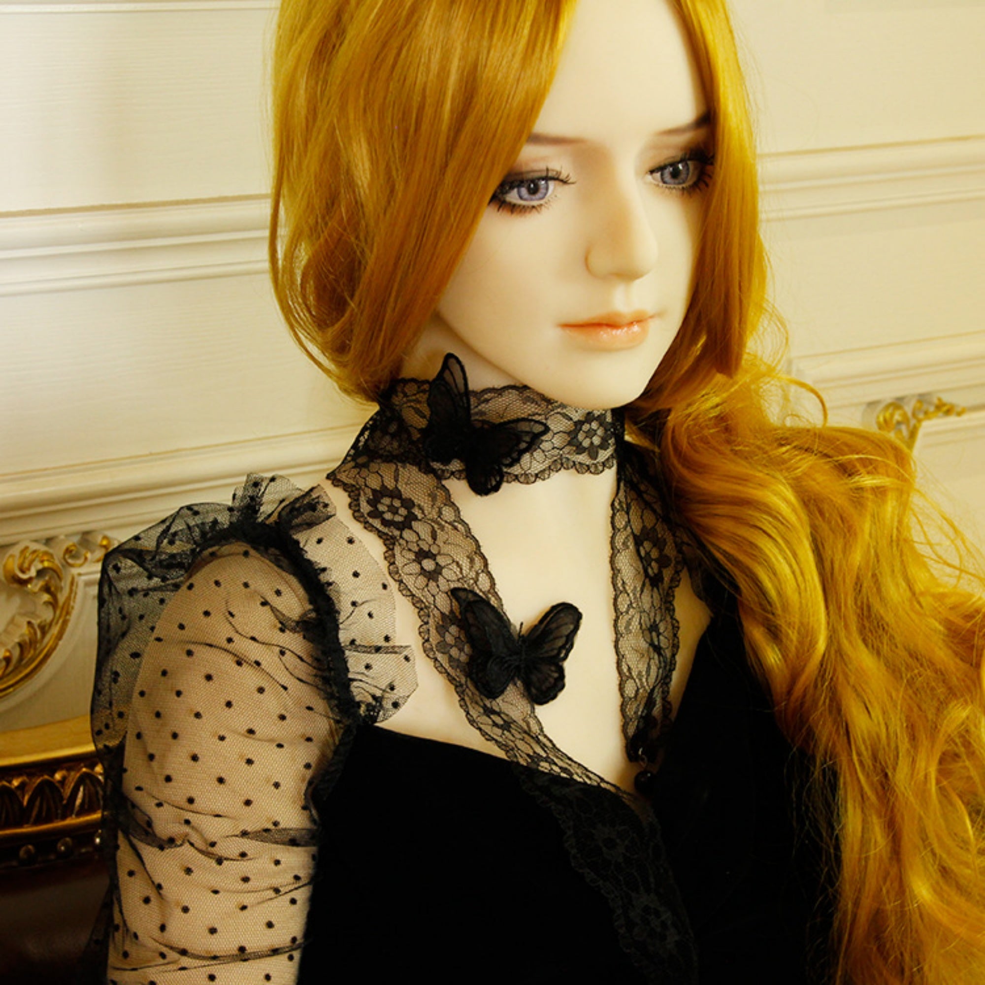 Halloween Black Lace Butterfly Long Ribbon Choker Necklace | 3D Butterfly Floral Lace Scarf Tie Dark Romantic Gothic Victorian Halloween Costume Jewelry Gift