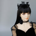Halloween Black Rose Organza Choker Necklace | Heart Polka Dot Sheer Ribbon 3D Satin Rose Dark Romantic Sweet Gothic Y2K Halloween Costume Jewelry Gift