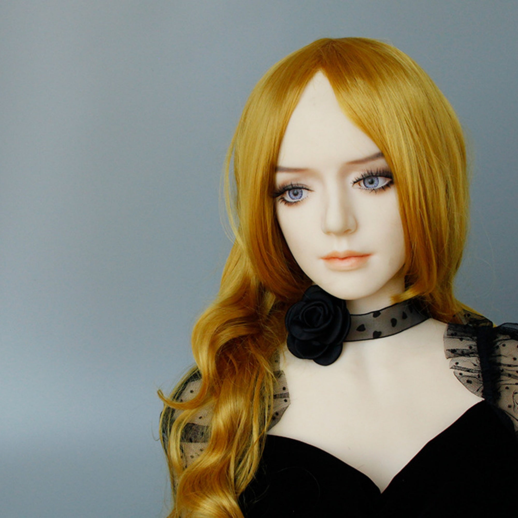 Halloween Black Rose Organza Choker Necklace | Heart Polka Dot Sheer Ribbon 3D Satin Rose Dark Romantic Sweet Gothic Y2K Halloween Costume Jewelry Gift