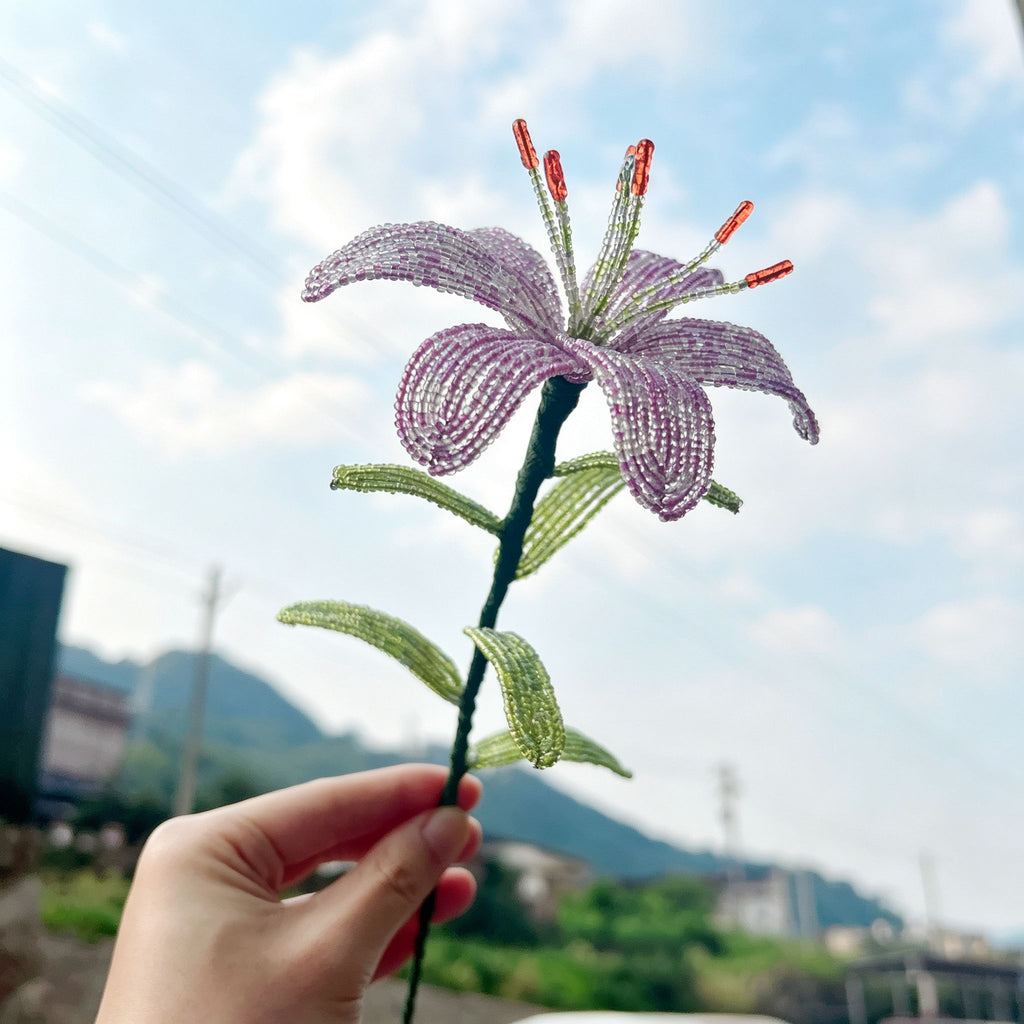 Handmade Beaded Light Purple Lily