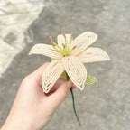 Handmade French Beaded Lily Flower Stem | Luxury Everlasting Floral Decor