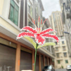 Handmade French Beaded Lily Blossom Stem | Artisan Everlasting Floral Decor