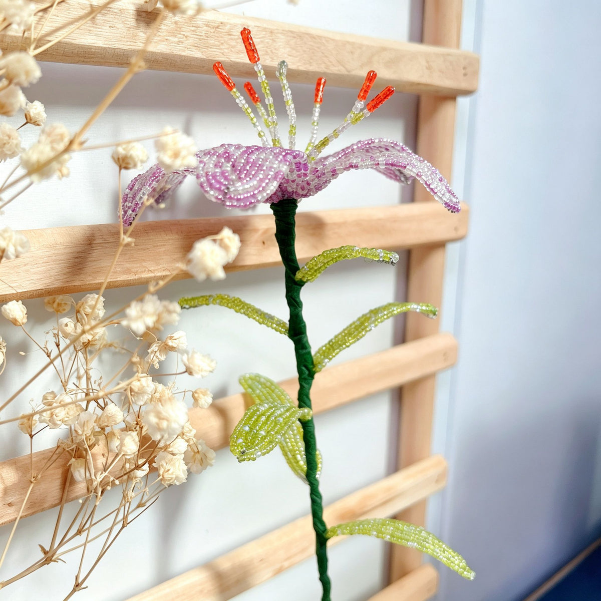 Handmade Beaded Light Purple Lily