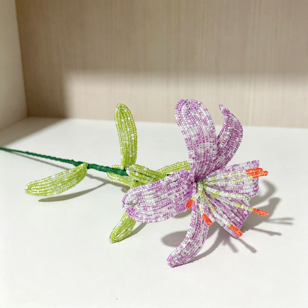 Handmade Beaded Light Purple Lily
