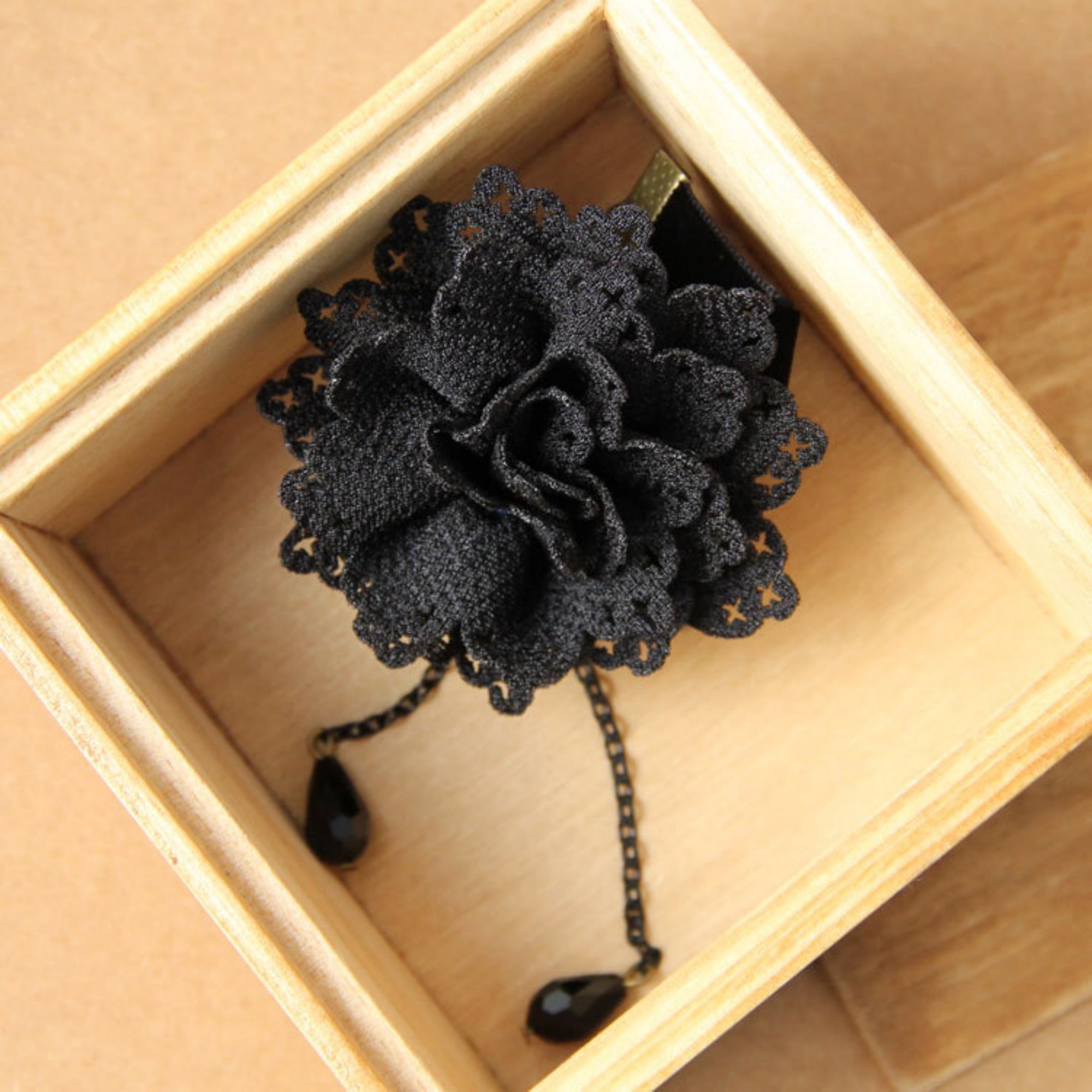 Halloween Black Velvet Wide Choker Necklace | Giant Black Lace Rose Double Crystal Teardrop Drop Gothic Lolita Dark Academia Halloween Costume Jewelry Gift