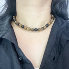 Handmade Tiger Eye Stone Beaded Necklace | Natural Gemstone Choker