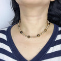 Handmade Tiger Eye & Gold Bead Choker Necklace | Natural Stone Alternating Design