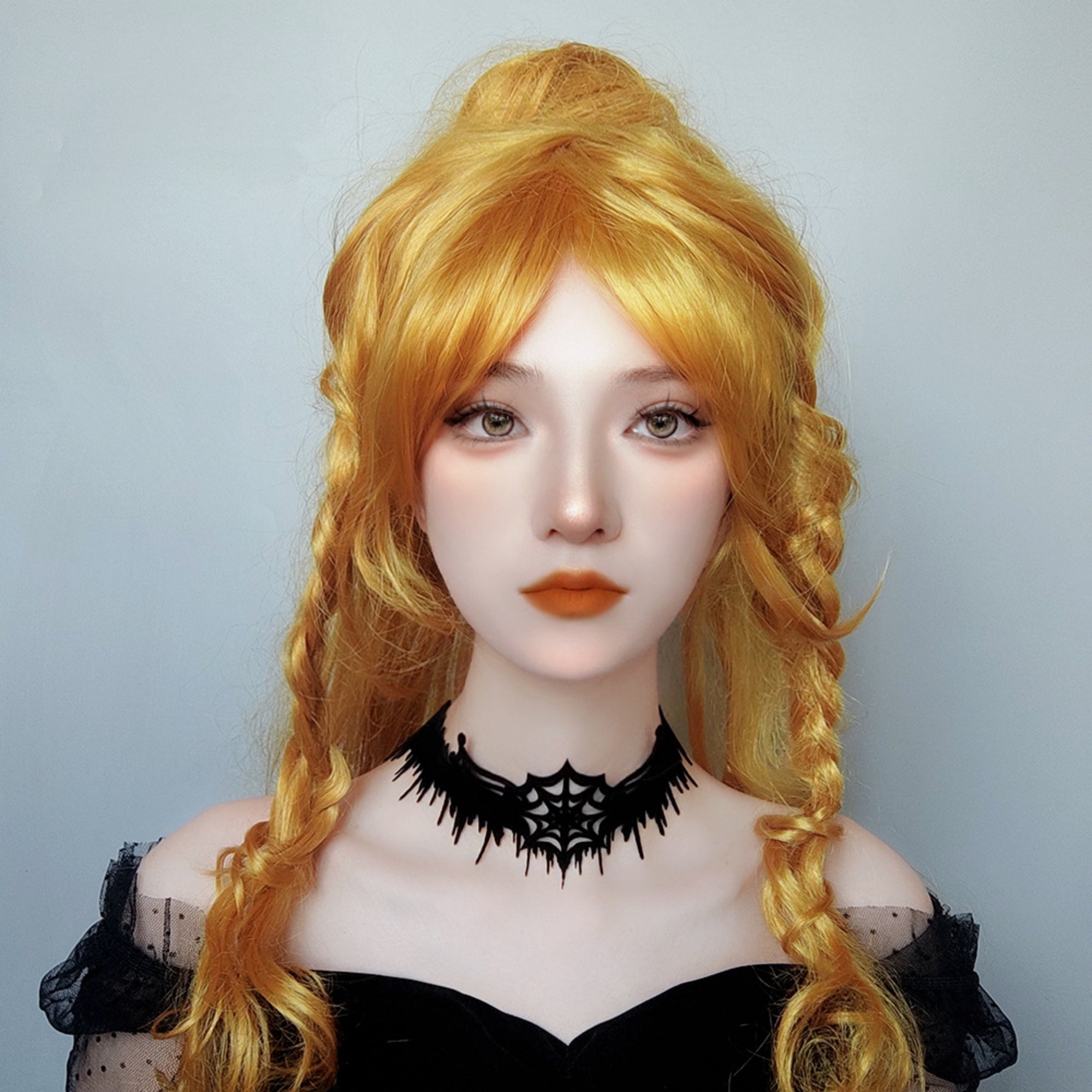 Halloween Gothic Black Spiderweb Choker Necklace | Wide Cutwork Spike Edge Ribbon Tie Witch Dark Jewelry