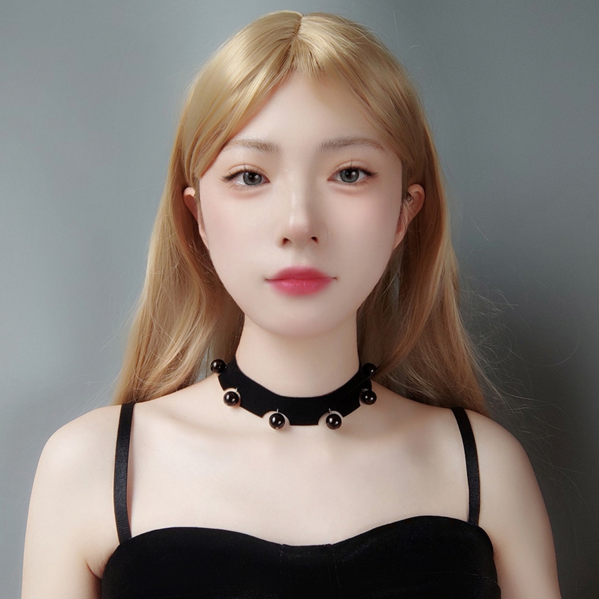 Gothic Black Velvet Choker Necklace | Black Round Bead Drop Fringe Ribbon Tie Y2K Dark Aesthetic Jewelry