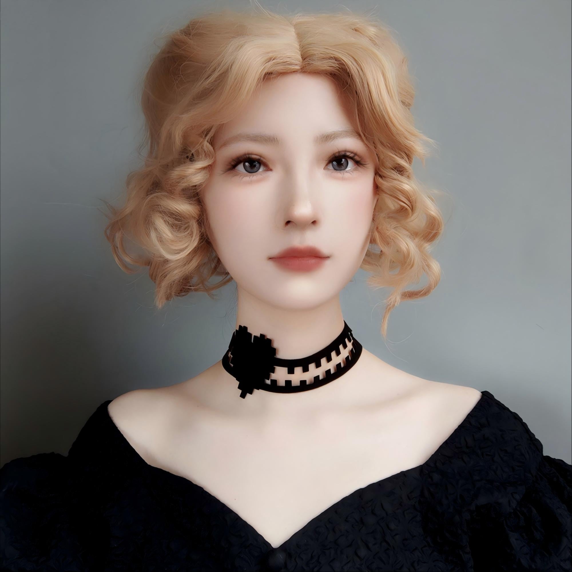 Gothic Black Grid Cutwork Choker Necklace | 3D Rose Ribbon Tie Wide Dark Romance Halloween Jewelry