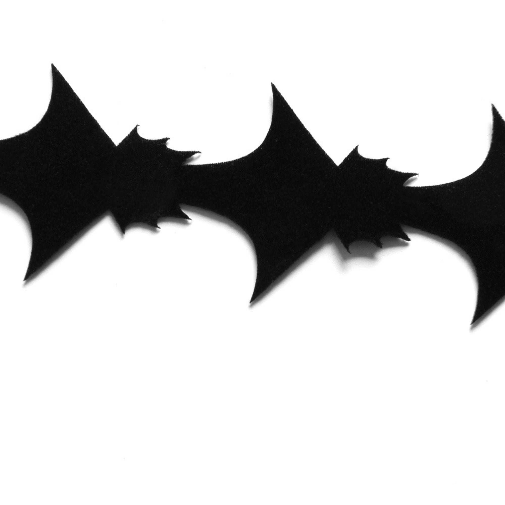Halloween Black Large Bat Silhouette Choker Necklace | Oversized Jagged Wing Swarm Ultra Long Ribbon Tie Vampire Gothic Dark Costume Jewelry