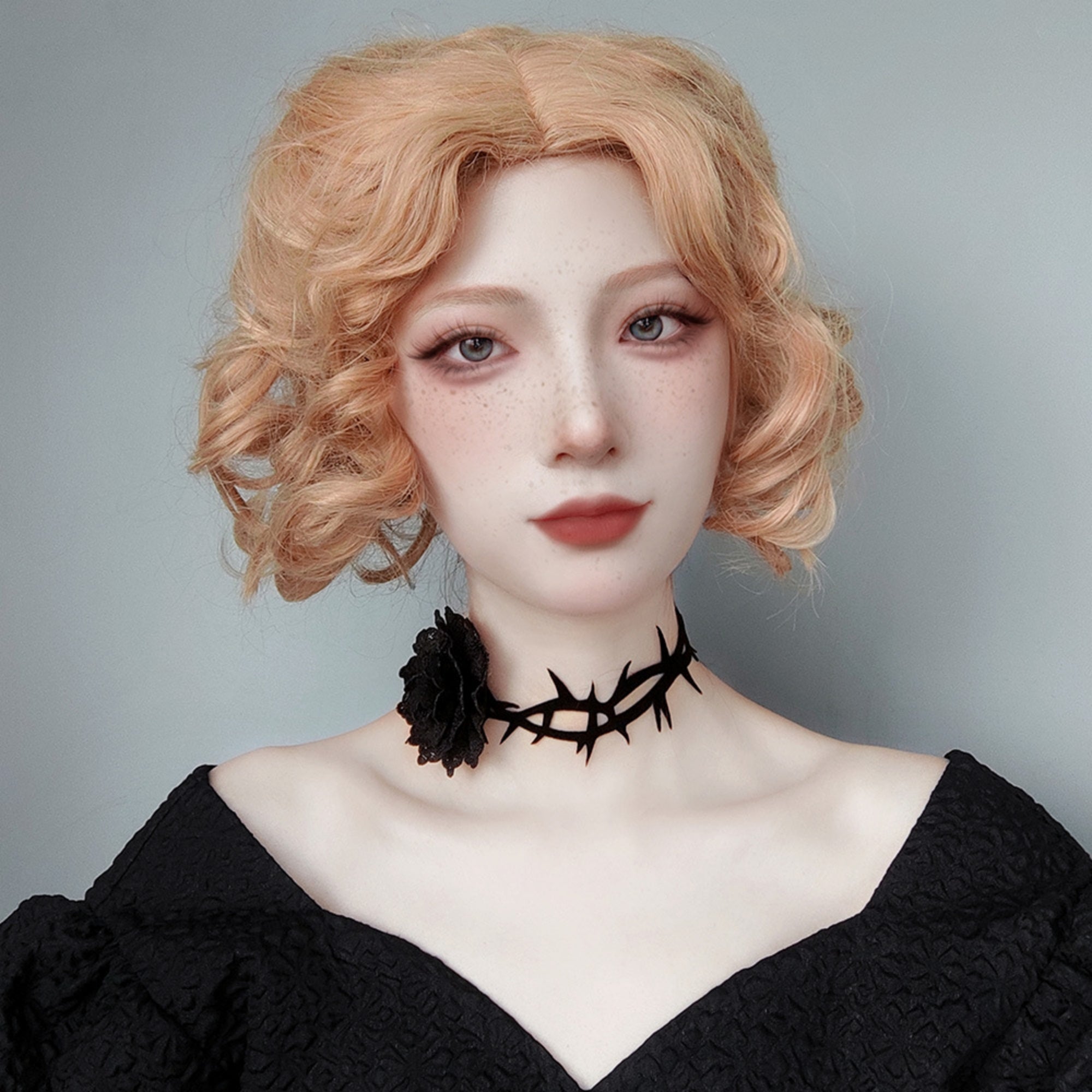 Halloween Black Thorn Vine Choker Necklace | Black Rose Lace Center Ultra Long Ribbon Tie Dark Romance Vampire Gothic Costume Jewelry