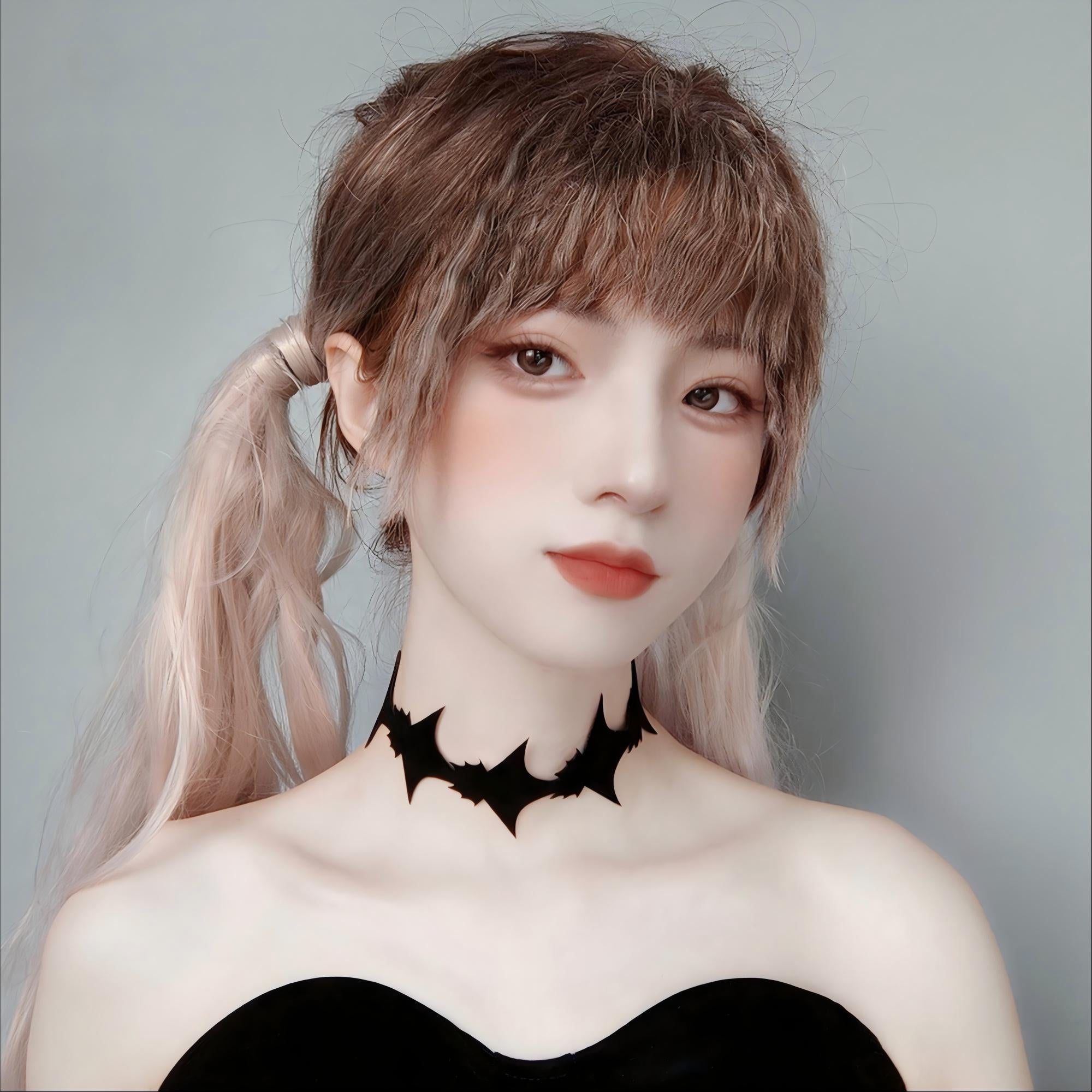 Halloween Black Large Bat Silhouette Choker Necklace | Oversized Jagged Wing Swarm Ultra Long Ribbon Tie Vampire Gothic Dark Costume Jewelry
