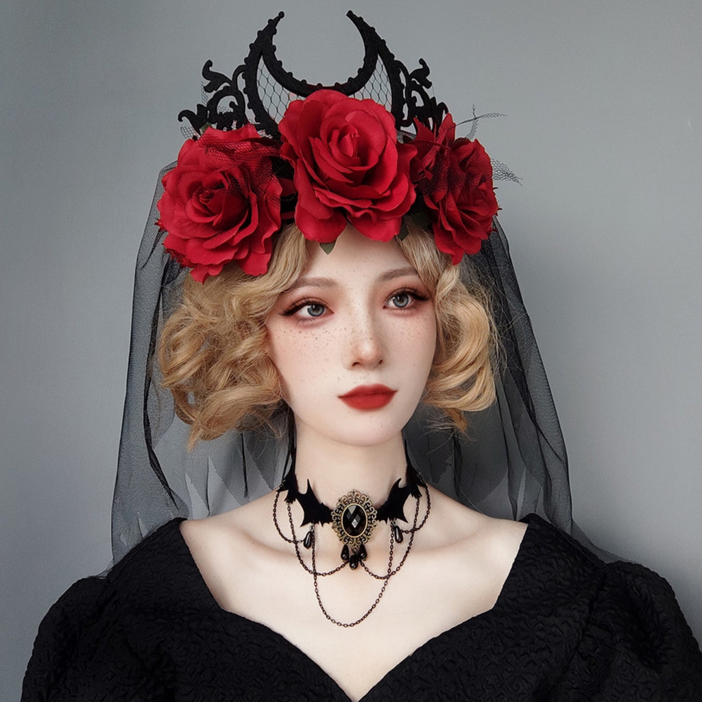Halloween Gothic Multi-Bat Wing Choker Necklace | Antique Bronze Black Oval Gemstone Teardrop Drop Chain Drape Vampire Bride Dark Costume Jewelry