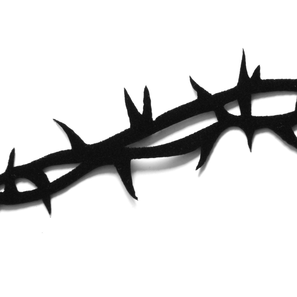 Halloween Black Thorn Vine Choker Necklace | Black Rose Lace Center Ultra Long Ribbon Tie Dark Romance Vampire Gothic Costume Jewelry