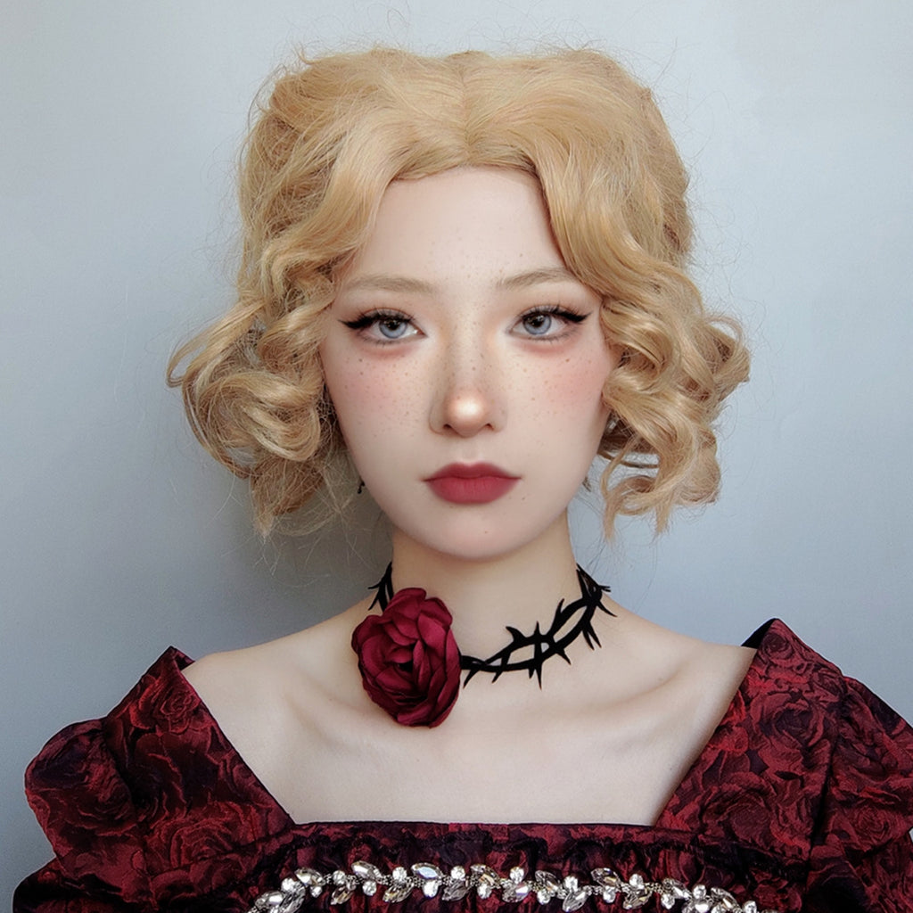 Gothic Dark Red Rose Thorn Choker Necklace | Black Thorns Vine Dark Romance Halloween Vampire Jewelry