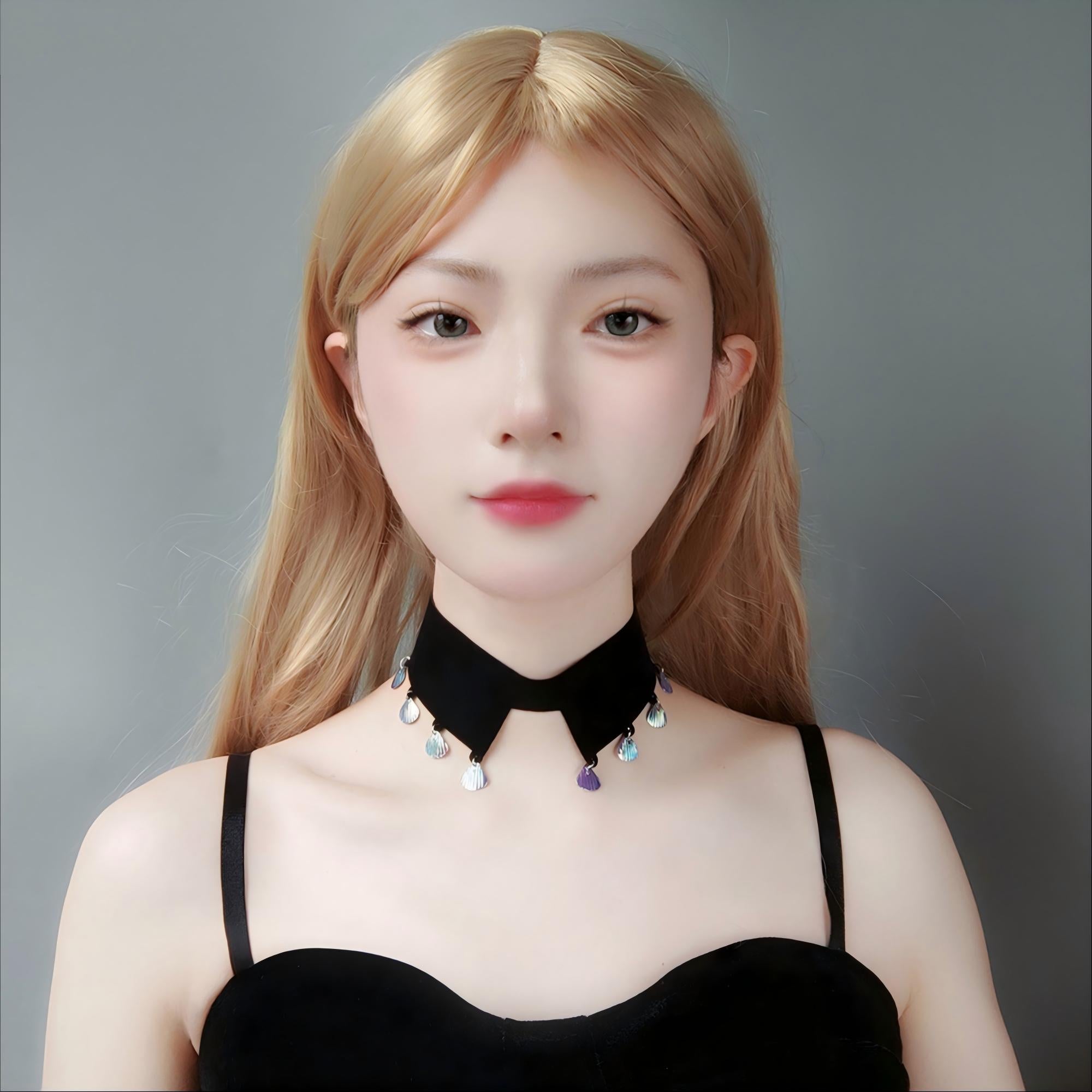 Black Velvet Choker Necklace | Y2K Holographic Shell Fringe Dark Mermaid Aesthetic Gift for Her | Fairycore Coastal Jewelry