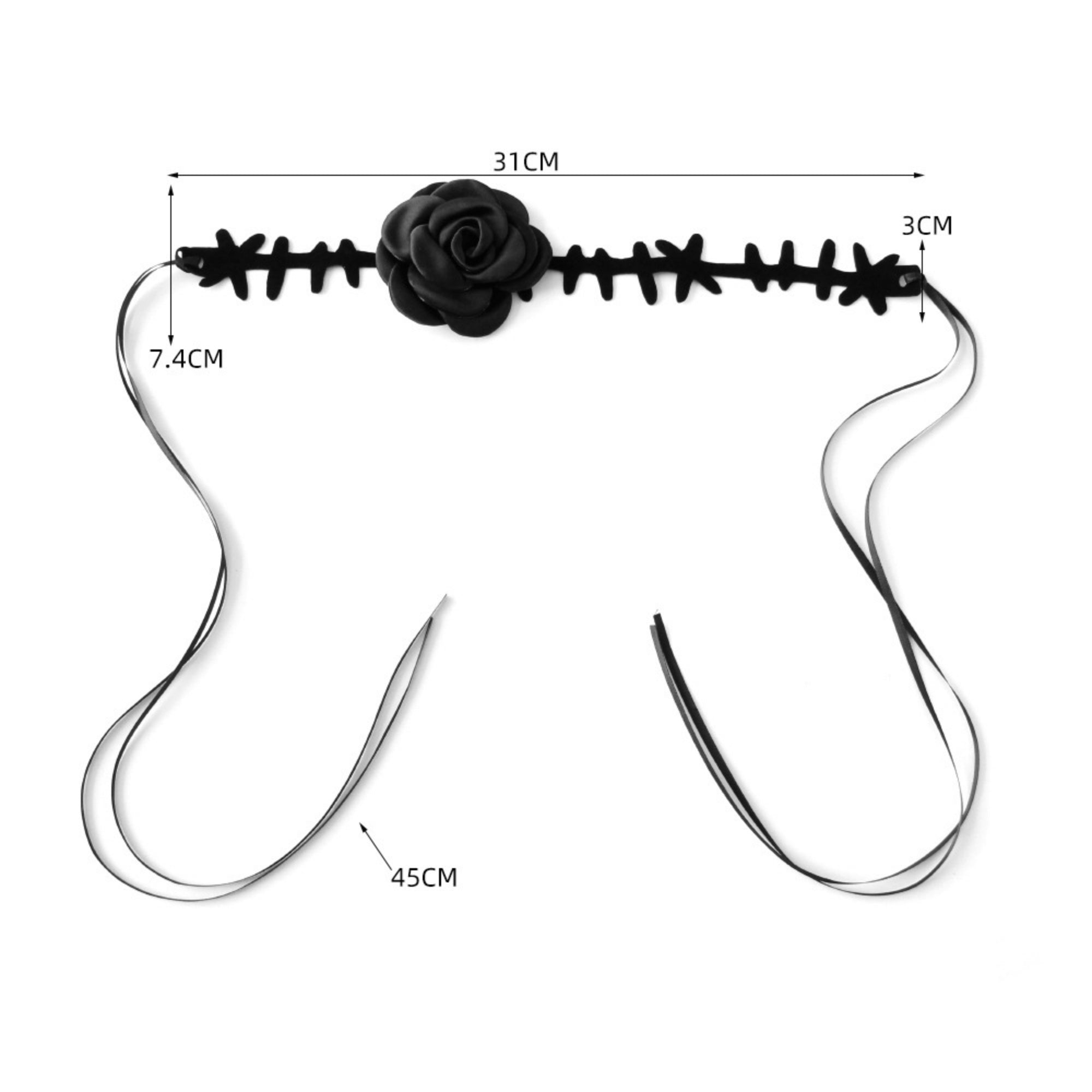 Gothic Black Velvet Thorn Vine Choker Necklace | 3D Rose Ribbon Tie Dark Romance Halloween Vampire Jewelry