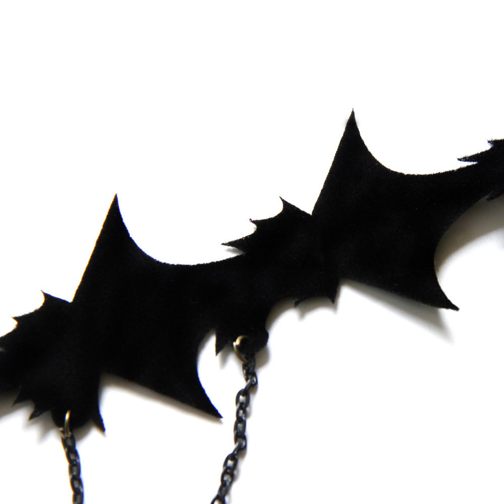 Halloween Gothic Multi-Bat Wing Choker Necklace | Antique Bronze Black Oval Gemstone Teardrop Drop Chain Drape Vampire Bride Dark Costume Jewelry
