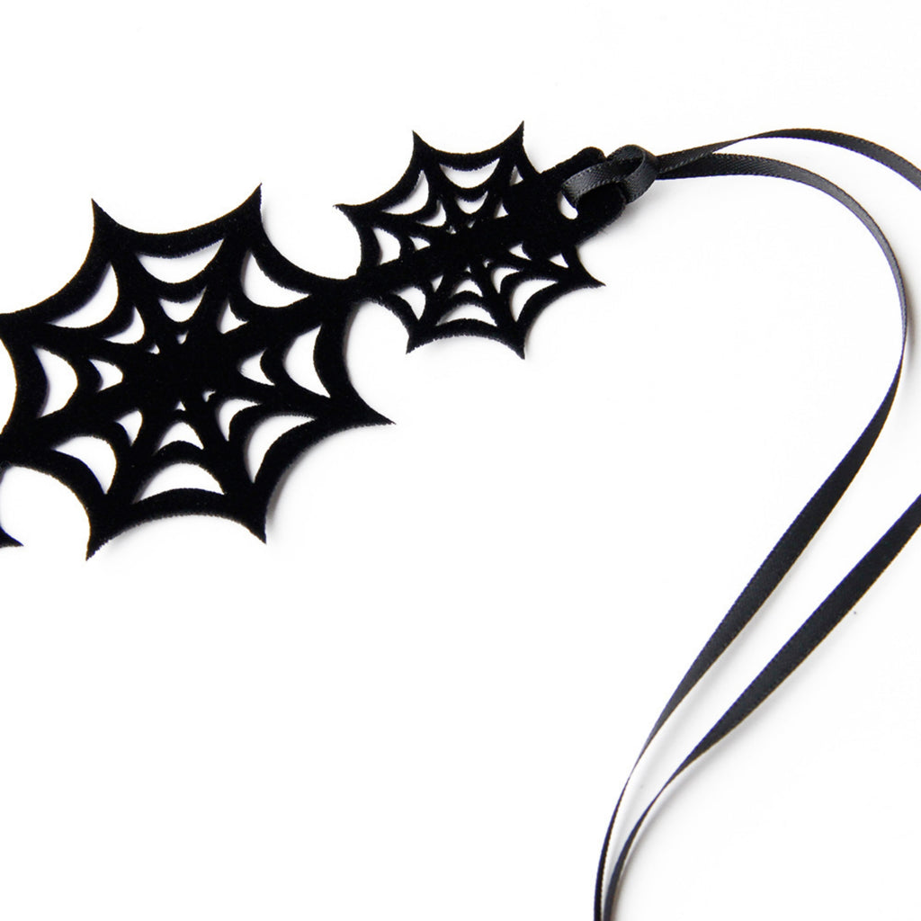 Halloween Gothic Black Spider Web Choker Necklace | Witch Spiderweb Dark Aesthetic Halloween Costume Jewelry