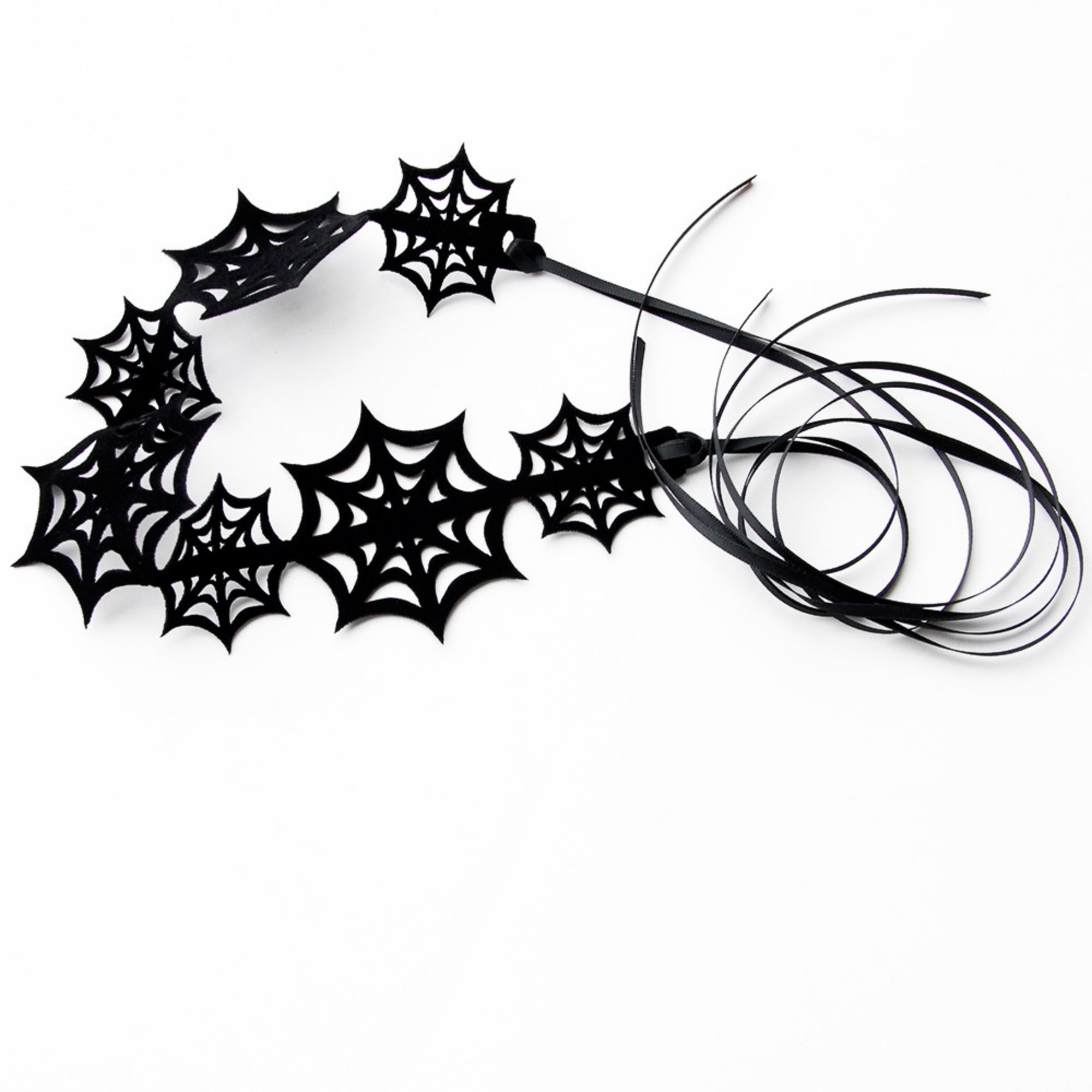 Halloween Gothic Black Spider Web Choker Necklace | Witch Spiderweb Dark Aesthetic Halloween Costume Jewelry
