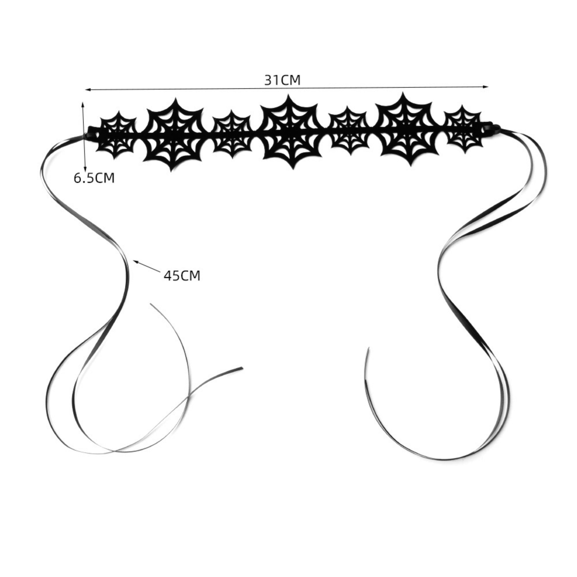 Halloween Gothic Black Spider Web Choker Necklace | Witch Spiderweb Dark Aesthetic Halloween Costume Jewelry