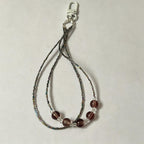 Handmade Silver Rainbow Tube Bead & Smoky Crystal Keychain | Double Strand Phone Charm Wrist Strap Minimalist