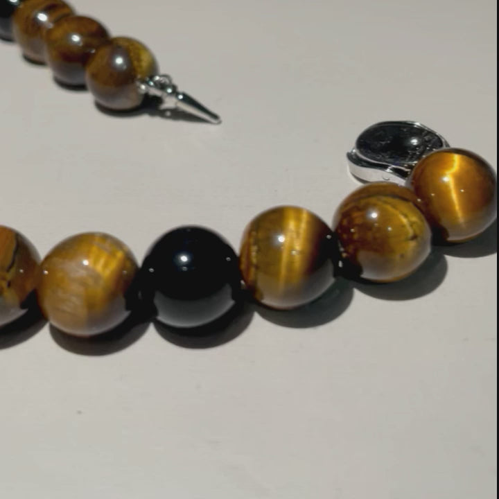Handmade Tiger Eye Stone Beaded Necklace | Natural Gemstone Choker