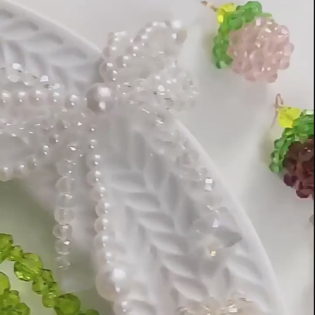 Handmade 3D Beaded Strawberry Charm Pendant | Seed Bead Fruit Charm for Necklace Bracelet Earring