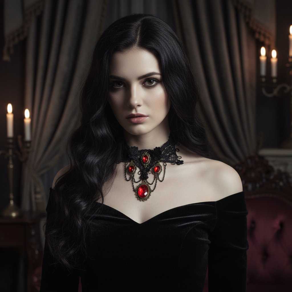 Ruby Cascade Choker Model 1